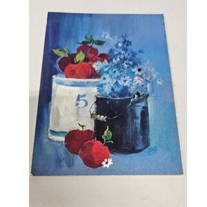 Vintage Hallmark Postcards Set of 8 Still Life Apples Blue Flowers Unposted Art